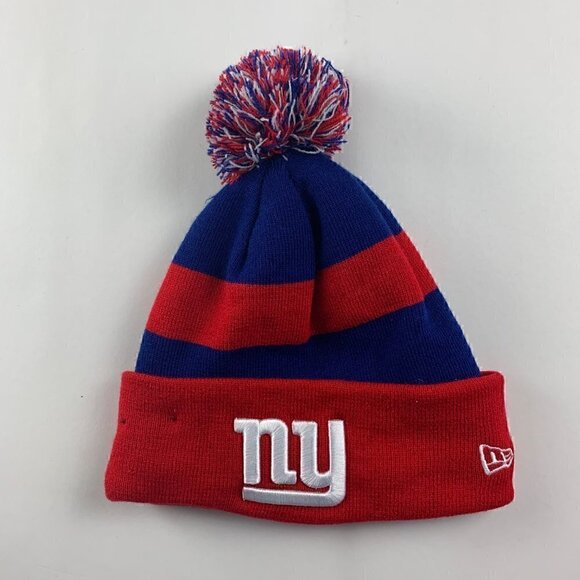 New York Giants NFL Red Blue New Era Beanie Stocking Cap - Picture 1 of 3